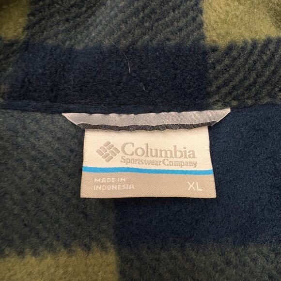 Columbia Fleece For bugaboo II Interchange Jacket Mens Size XL Blue Plaid *READ* - Picture 5 of 9